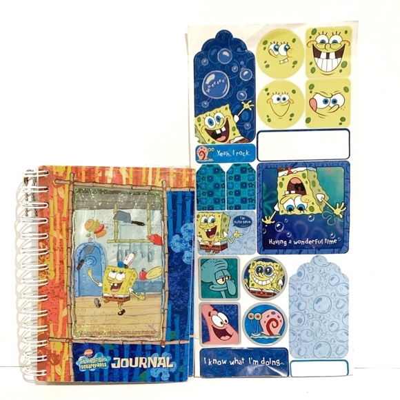 Spongebob SquarePants Nickelodeon Notebook Journal and Sandylion Large Stickers - Picture 10 of 16